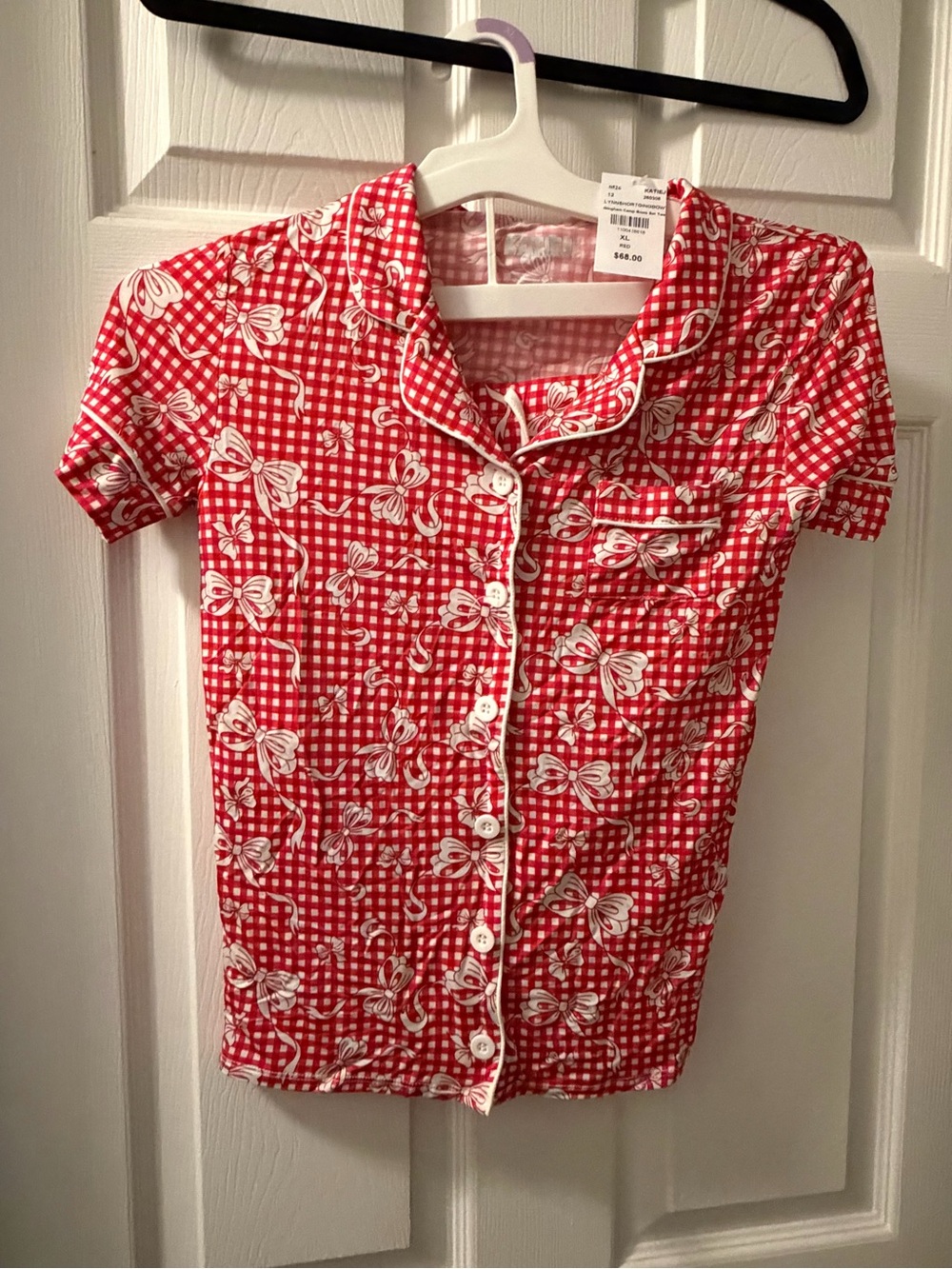 NWT KATIE J kids Red Bow-Print Pajama set